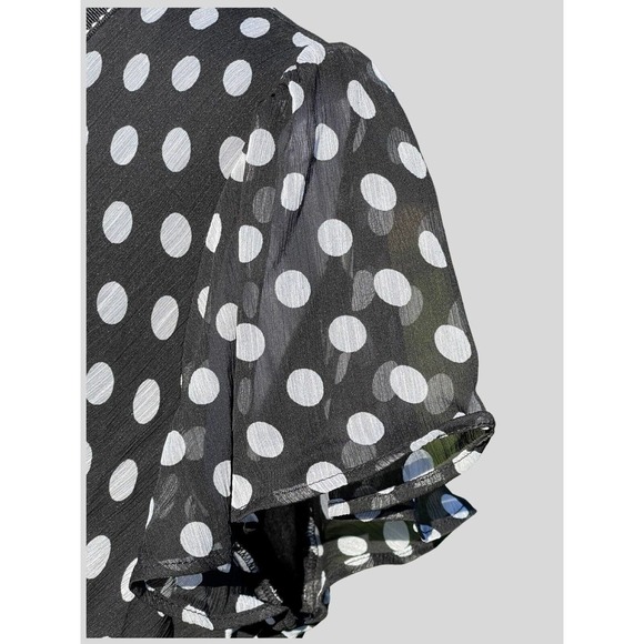 Motherhood Maternity Dress Black and White Polka Dot Pregnancy Baby Shower - Picture 8 of 16